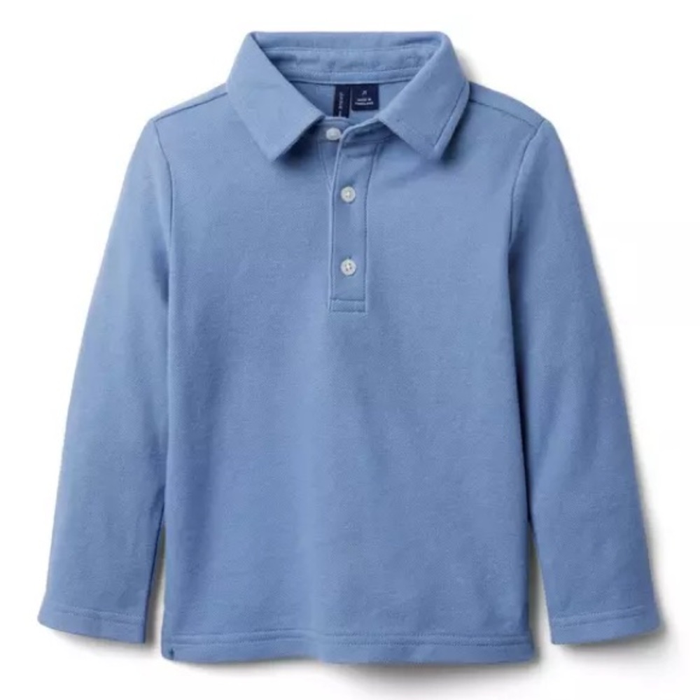 Janie and Jack Long Sleeve Pique Polo